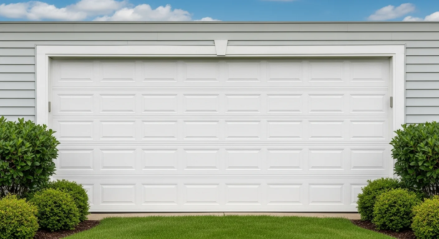 Raised Panel — Classic raised panel design with elegant rectangular embossing — the most popular style that complements traditional and transitional homes. Available in all 19 color finishes.